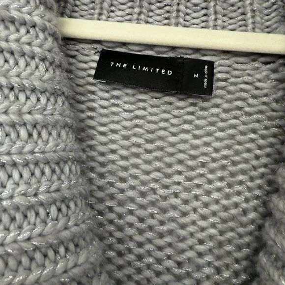 The Limited Silver Sweater / Caridgan with Shawl Collar Alpaca & Wool Blend - Picture 2 of 4